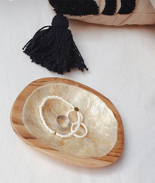 Bol en bois et coquillage blanc - Boutique Etsy Abadia deco