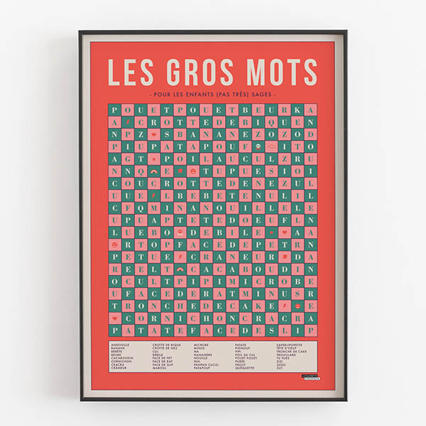 Affiche d'art les gros mots - La Majorette à Moustache