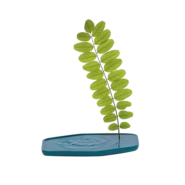 Vase plat en céramique, Plan, design : Sébastien Cordoléani pour Moustache