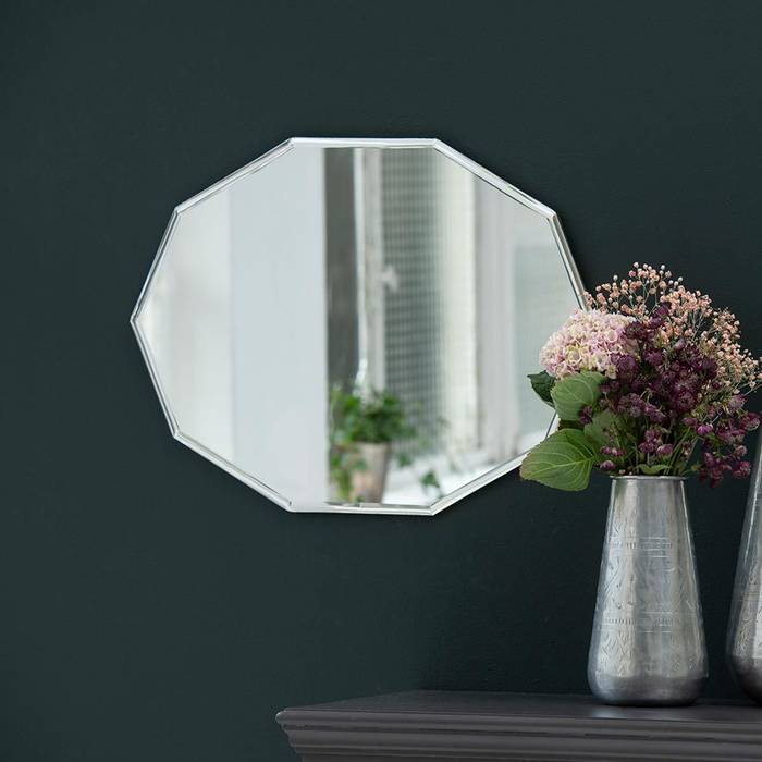Miroir décagonal ovale biseauté - Maison Tilleul