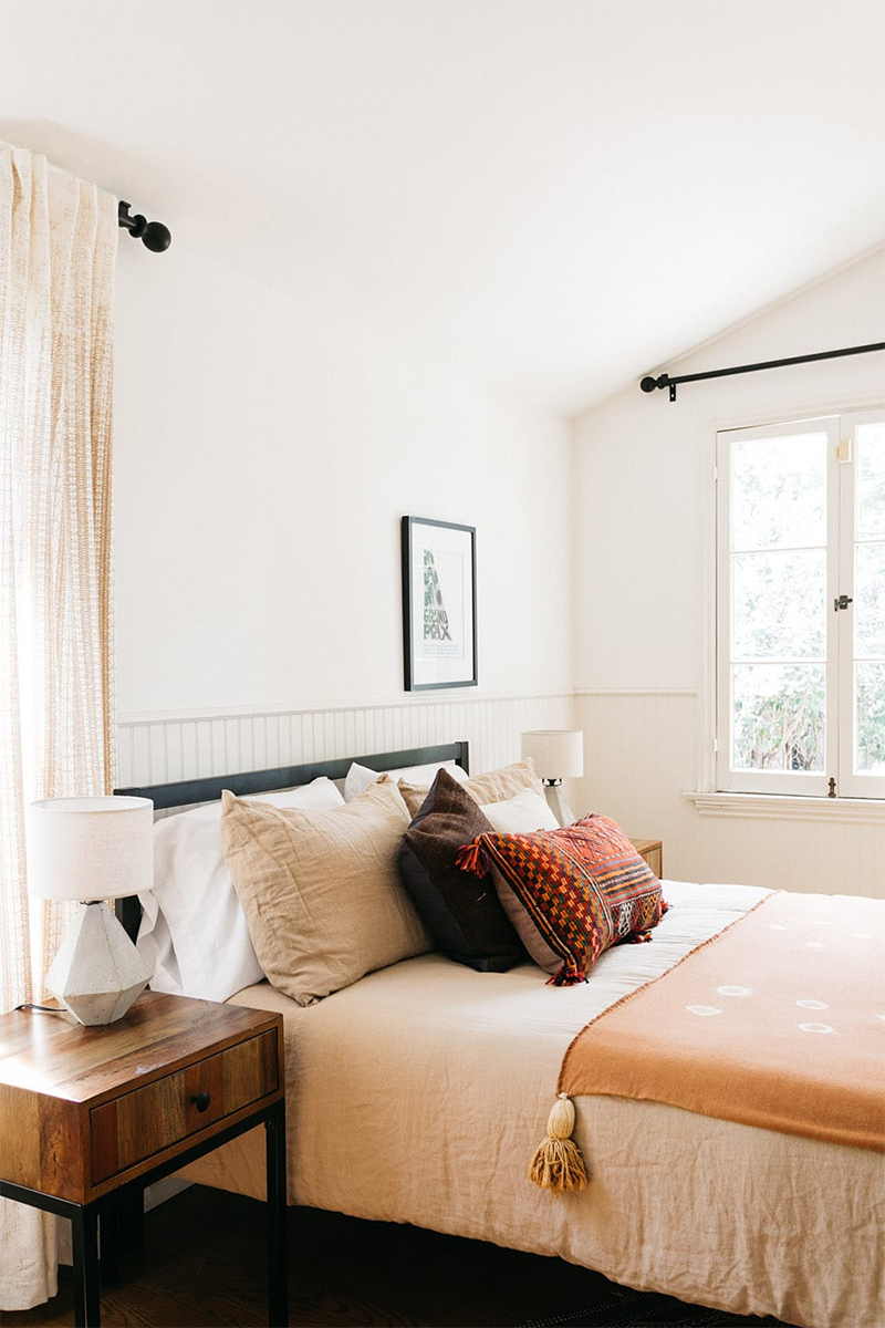 Un décor au style bohème chic californien // Une chambre