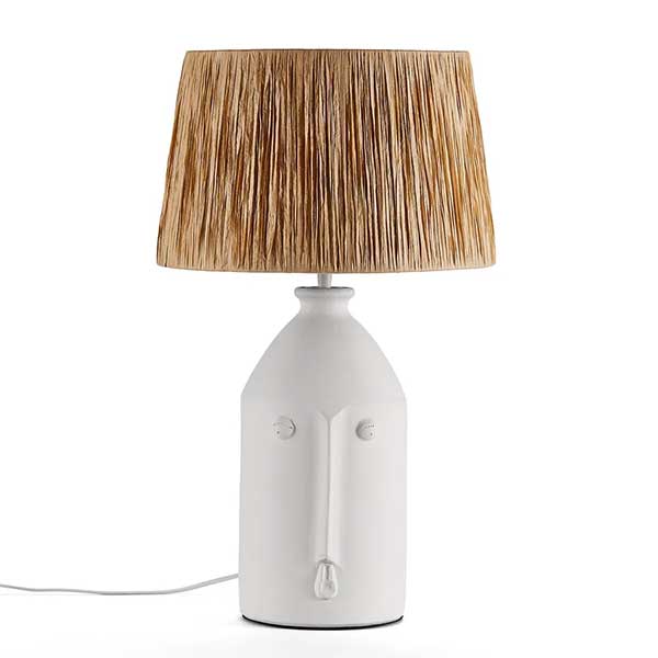 Ampm - Lampe céramique et raphia, Manoni