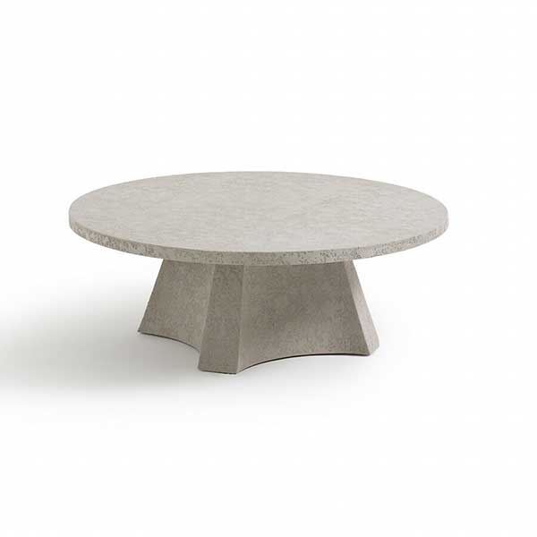 Ampm - Table basse de jardin ronde en Rockstone, Galerne