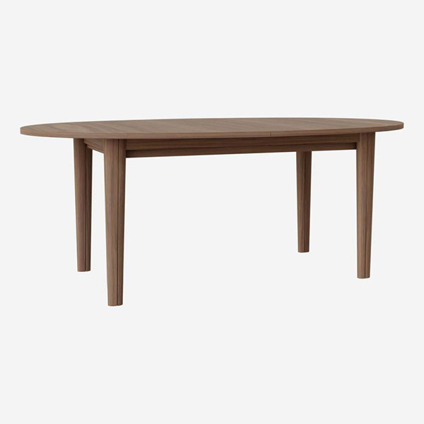 Table ovale extensible en noyer, idéale pour les grandes et les petites tablées - Habitat