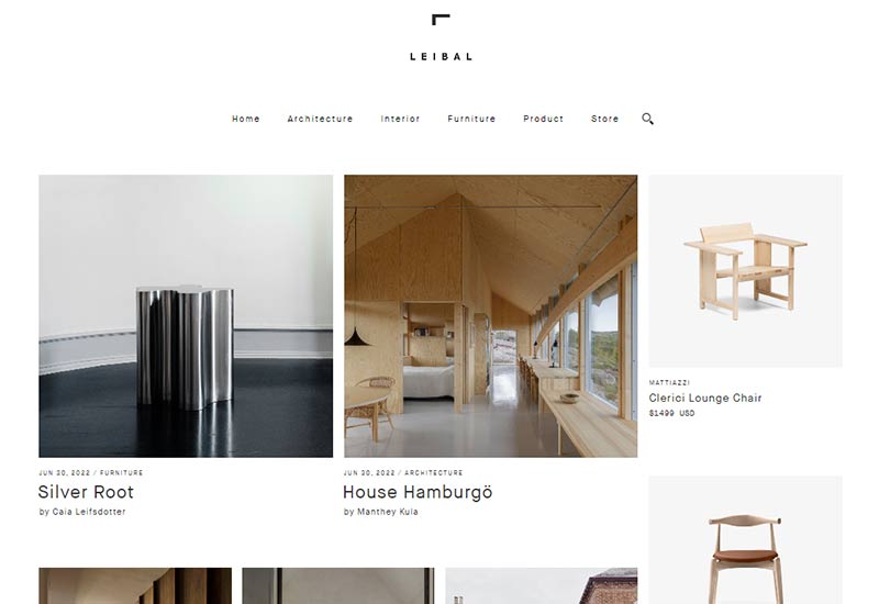 Un site dédié au design minimaliste