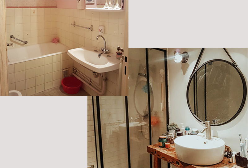 Rénovation de la salle de bains avant/après par cestquoicebruit.com