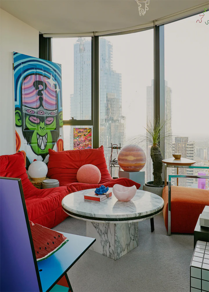 Un mélange de design éclectique dans l'appartement des artistes Josh & Matt à Melbourne
