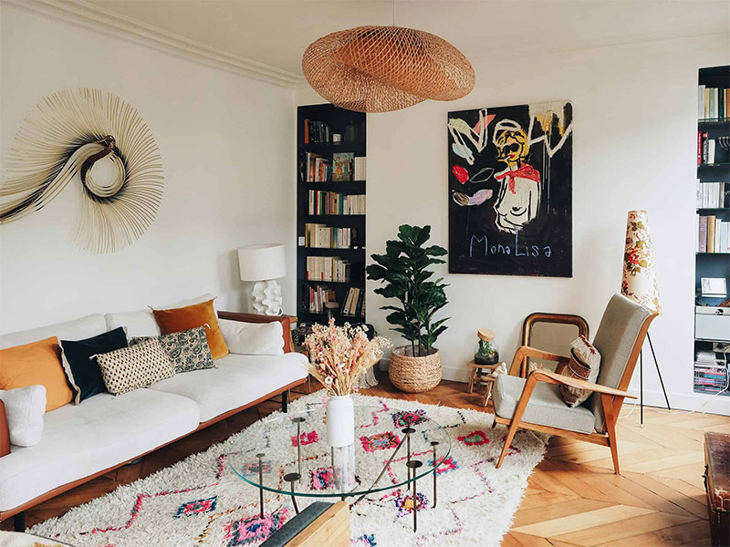 Un appartement bohème scandinave à Paris