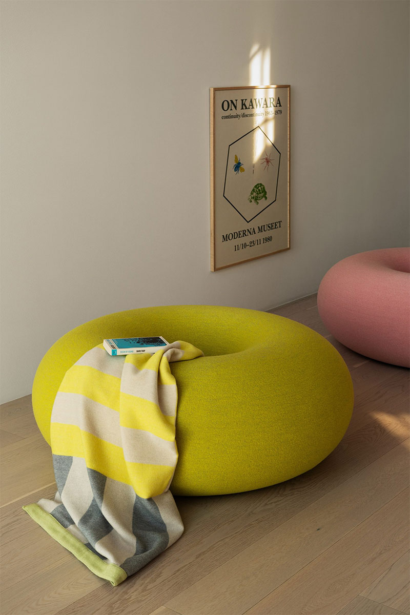 Le pouf Boa - Design : Sabine Marcelis pour l'éditeur Hem - Photo : Titia Hahne