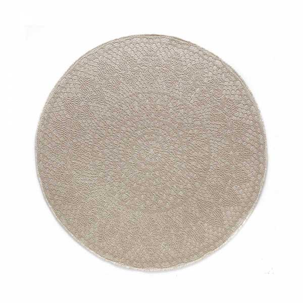 Tapis effet crochet ivoire D135cm sur mybohem.fr