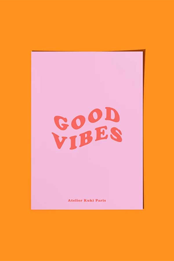 Poster "Good Vibes" - Boutique Etsy Atelier Kuki