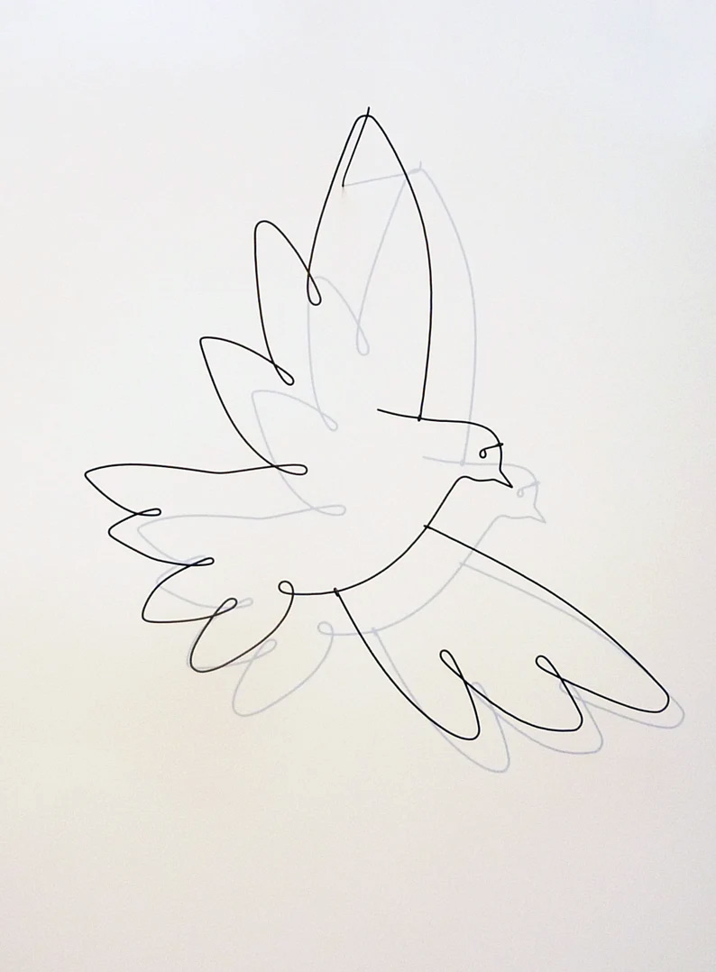 Sculpture en fil de fer, Oiseau Matisse - Boutique Etsy atirdailes
