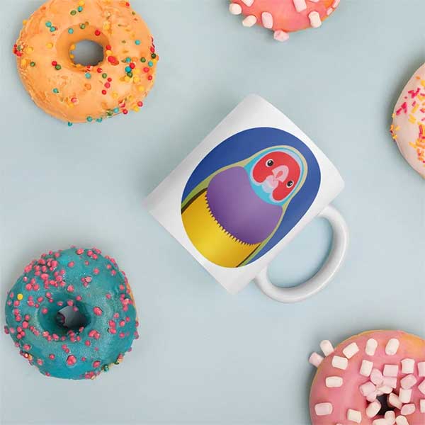 Mug coloré, Oiseau - Boutique Etsy Bellematineuse