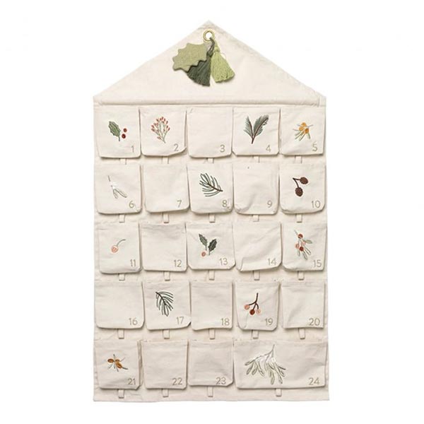 Calendrier de l'avent brodé, Yule Greens - Fabelab