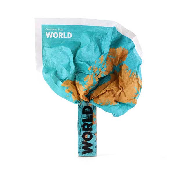 Carte du monde à personnaliser Crumpled World - Palomar