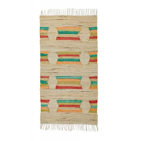 Madam Stoltz - Tapis multicolore en jute