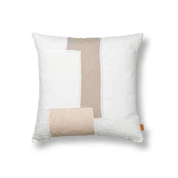 Ferm Living - Coussin en patchwork lin et coton, Part