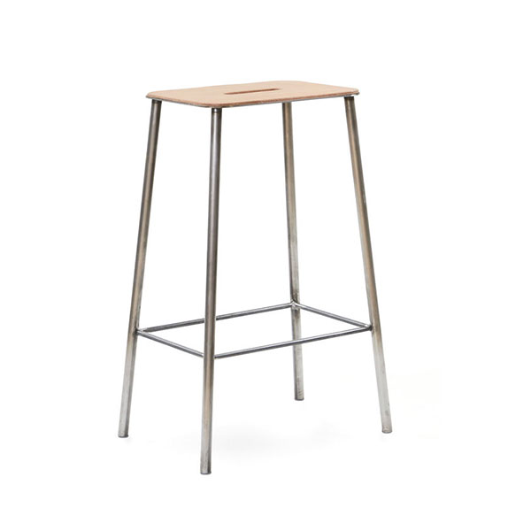 Tabouret haut en acier et cuir, Adam - Design : Toke Lauridsen pour FRama