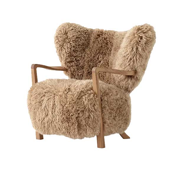 &Tradition - Fauteuil lounge en chêne et mouton, Wulff ATD2