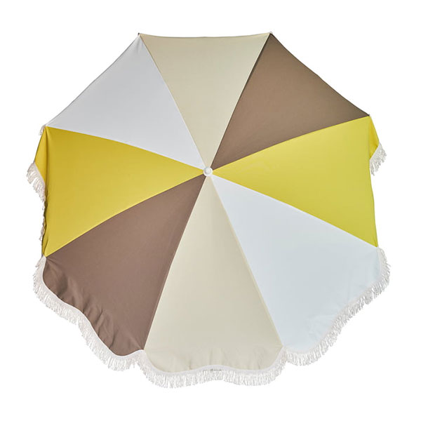 Jan Kurtza - Parasol rétro, beige, taupe, jaune et blanc