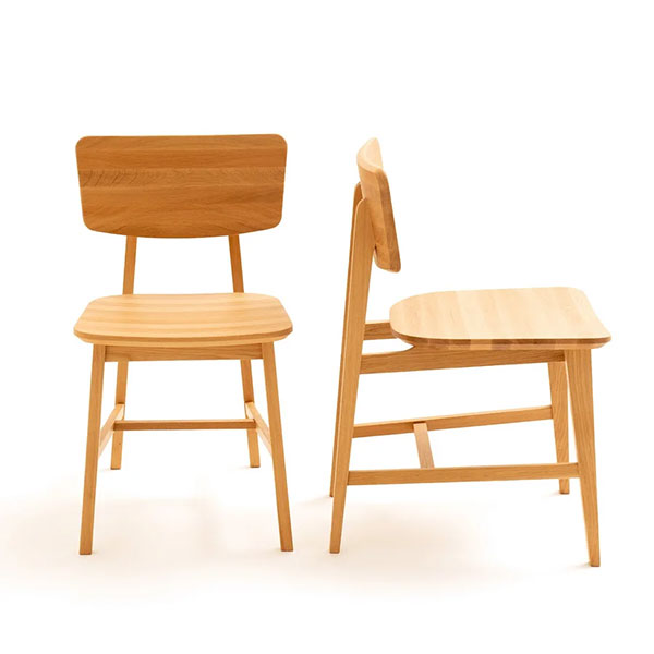 La Redoute Intérieurs - Lot de 2 chaises vintage chêne massif, Aya