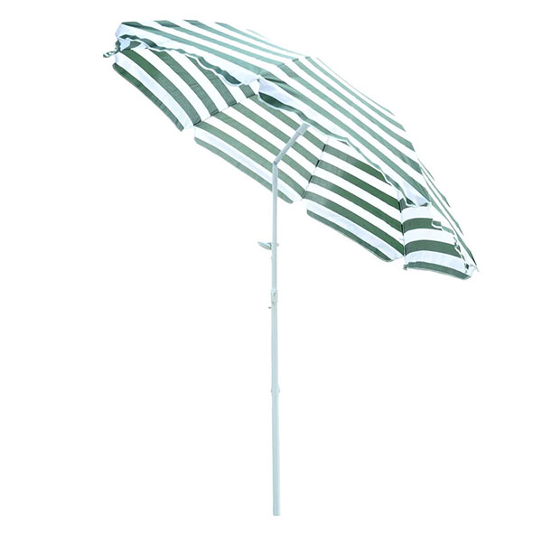 Outsunny - Parasol inclinable octogonal, vert blanc rayé