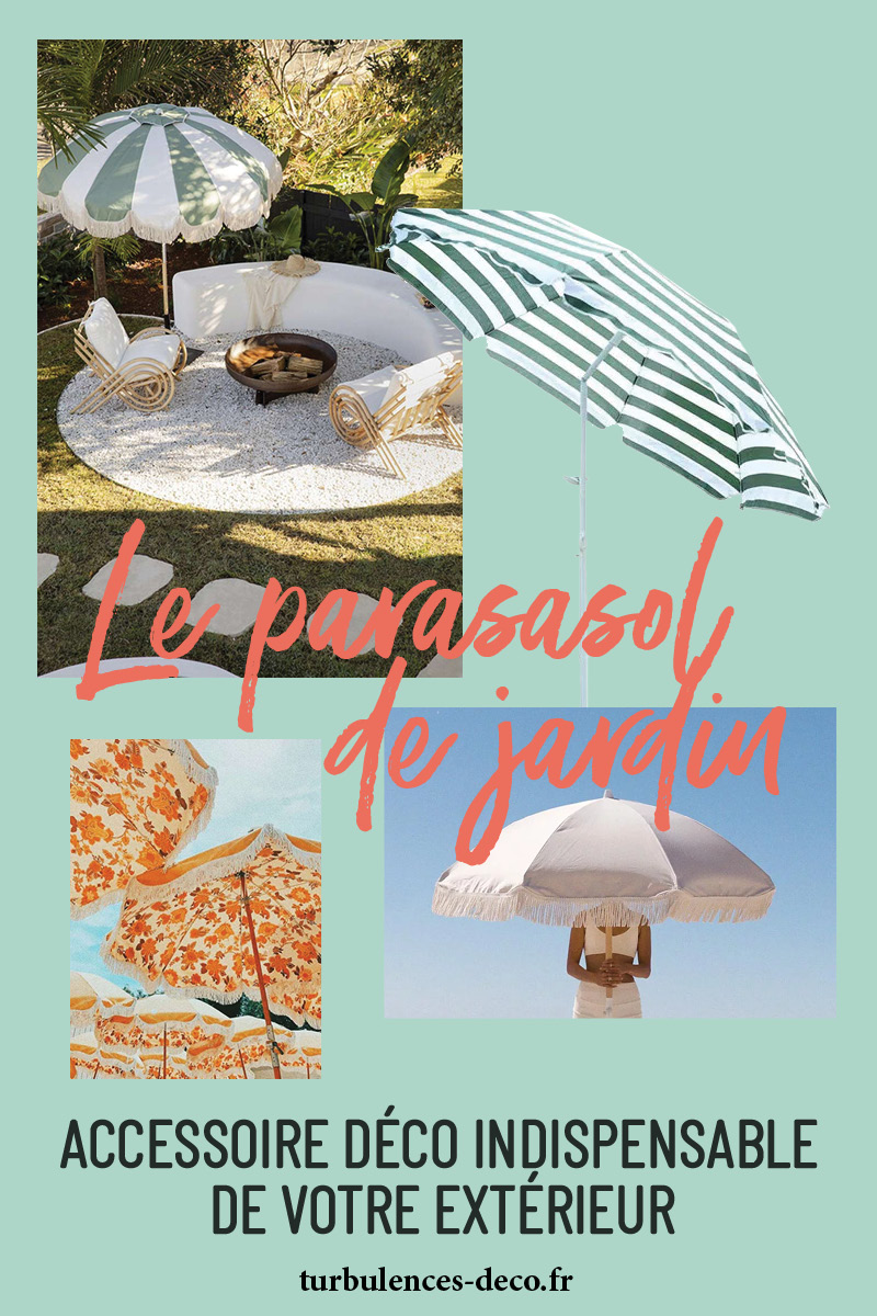 Le parasol de jardin accessoire déco indspensable de votre extérieur à retrouver sur Turbulences Déco