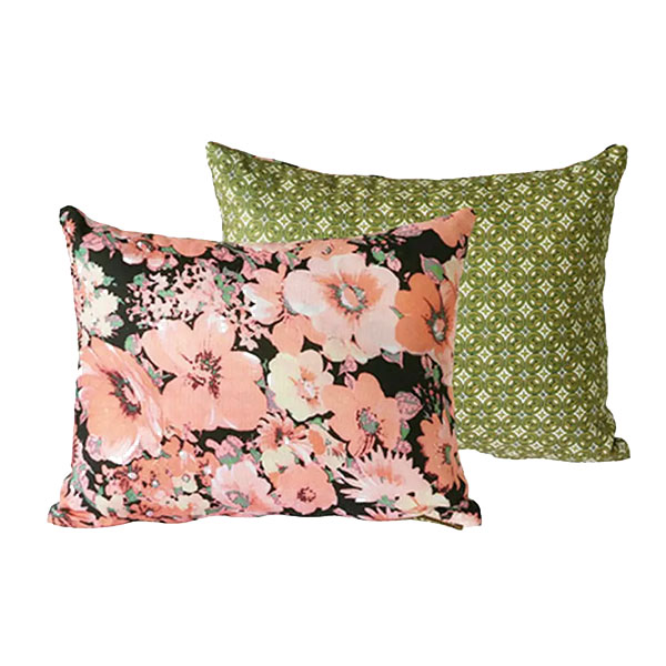 HK Living - Coussin double face imprimé fleuri, Doris