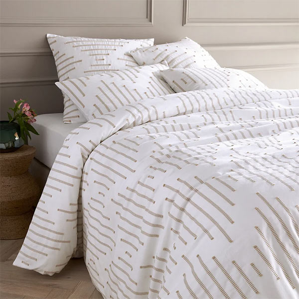 Ampm - Housse de couette en percale de coton lavé bio, Swede