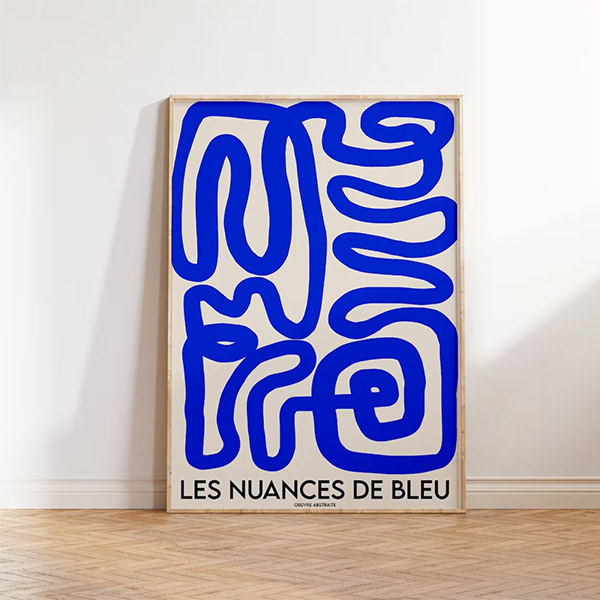 Print Studio sur Etsy - Affiche "Les nuances de bleu"