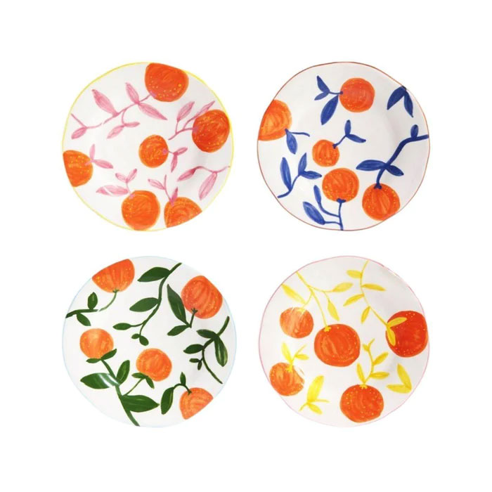 &Klevering - Assiettes motifs orange, Twig