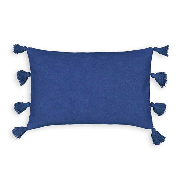 La Redoute Intérieurs - Housse de coussin bleu roi avec pompons Odun