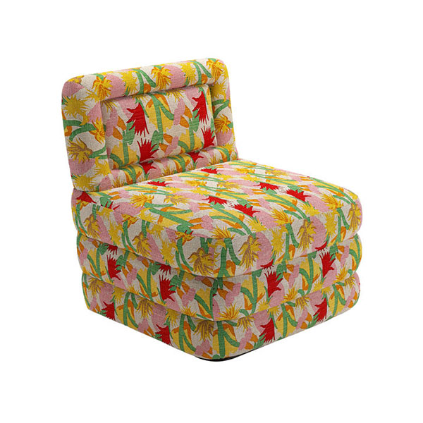 Fauteuil rembourré imprimé fleurs, Veronica - Design : Fanny Gicquel pour Popus Edietions