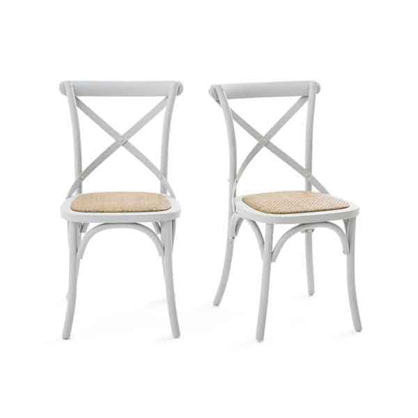 Ampm - Lot de 2 chaises gris clair, Humphrey