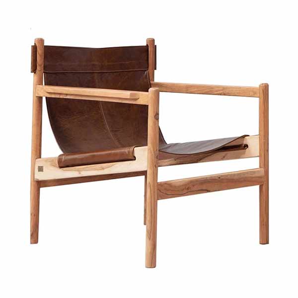 Bepurehome - Fauteuil en cuir et bois, Chill