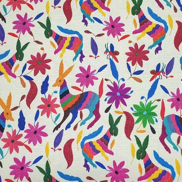 Custom Made Fabrics sur Etsy - Tissu d'ameublement imprimé Otomi mexicain