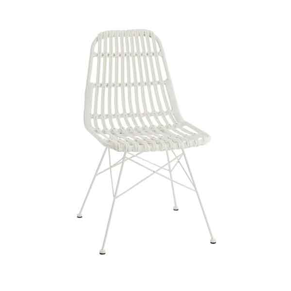 Jolipa - Chaise extérieure en métal et rotin, Harrison