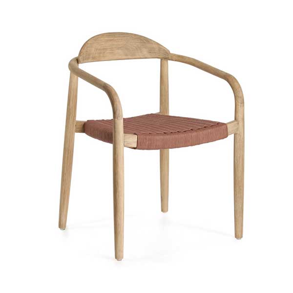 Kave Home - Chaises en acacia et corde terracotta, Nina