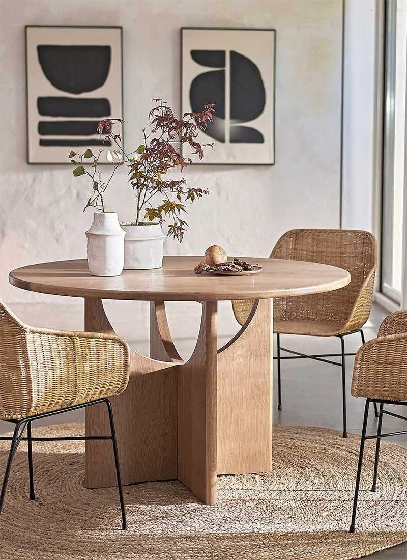 La Redoute Intérieurs - Table à manger ronde 4/6 couverts chêne, Minimal