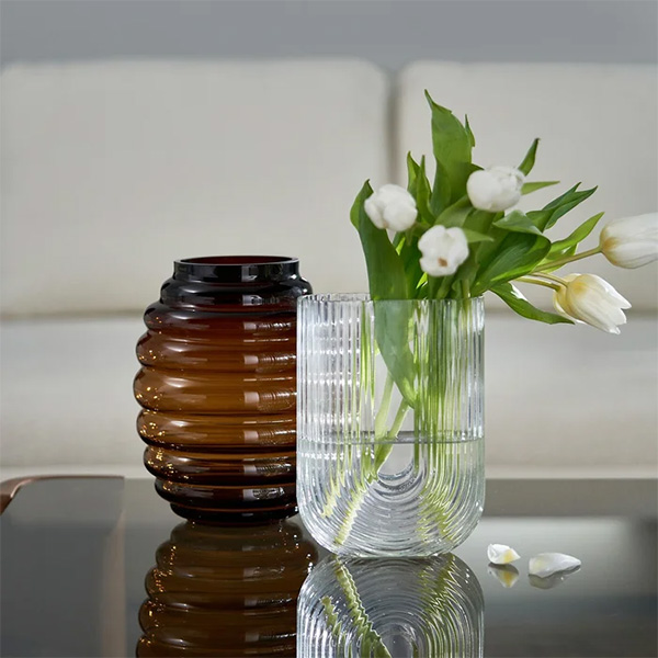 La Redoute Intérieurs - Vase en verre strié H23,5 cm, Glasbo