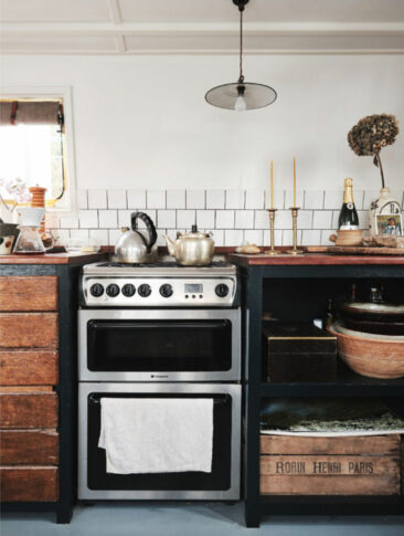 La partie cuisine au look vintage