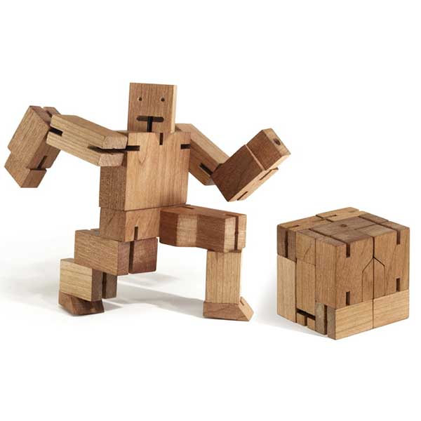 Areaware - Robot en bois, Cubebot