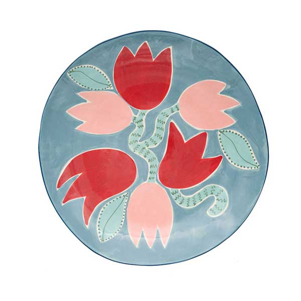 Laetitia Rouget - Assiette en céramique peinte à la main, TulipPeint à la main