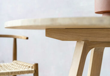 SFD Furniture Design - Table ronde extensible / non extensible, effet chêne brut, SLICE ROUND