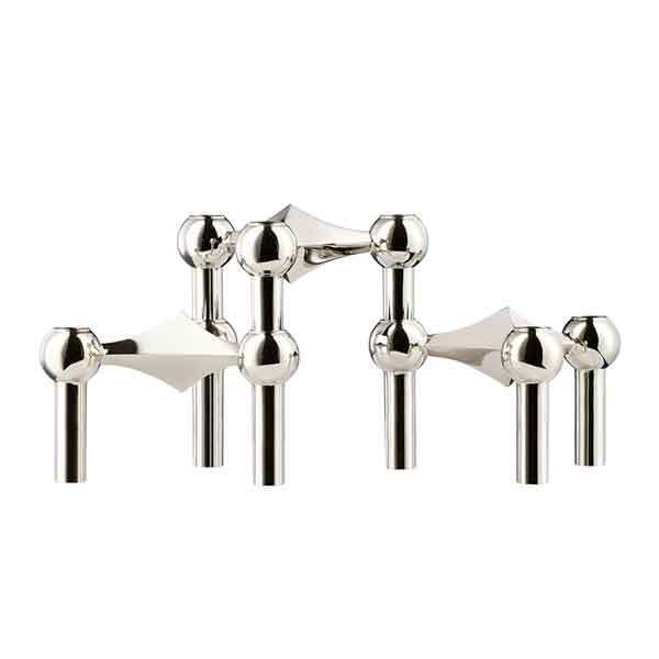 Stoff Nagel - Lot de trois porte-bougies, chrome