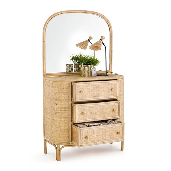 La Redoute Intérieurs - Commode rotin avec miroir intégré, Ladara