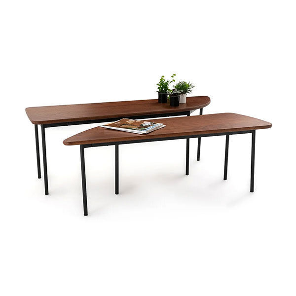 La Redoute Intérieurs - Lot de 2 tables basses noyer, Louna