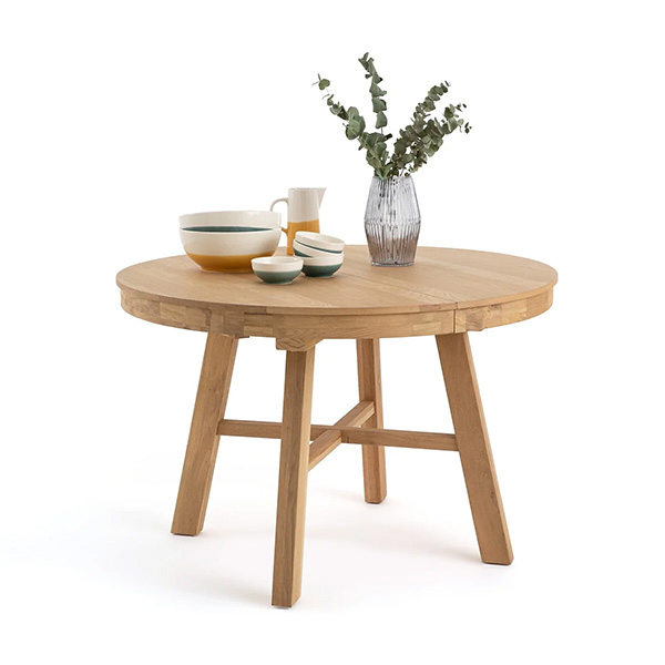 La Redoute Intérieurs - Table ronde extensible en chêne massif, Zebarn