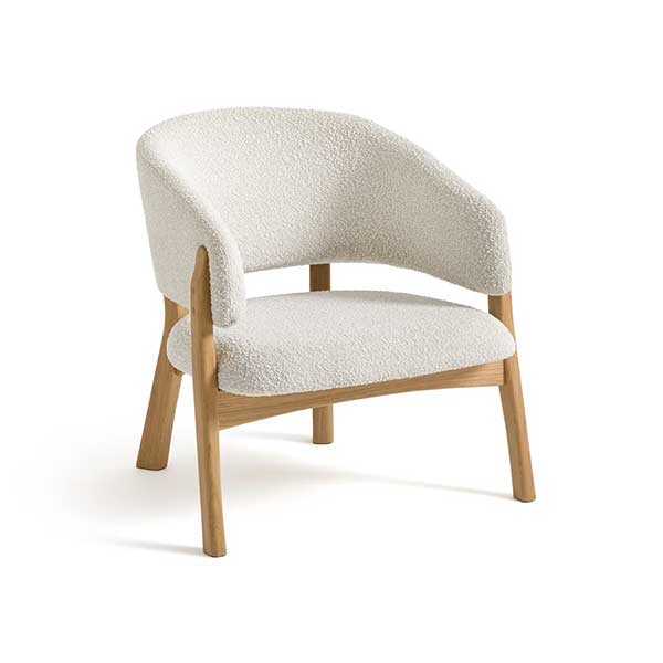 Ampm - Fauteuil tissu bouclette, Chablis