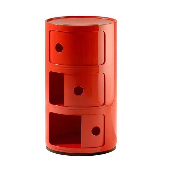 Kartell - Rangement en plastique rouge, Componibili / Anna Castelli Ferrieri, 1968